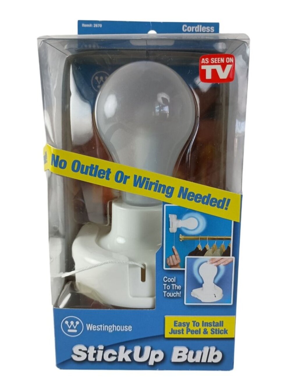 Westinghouse As Seen On TV Closet Wall StickUp Bulb Light Lamp Peel & Stick New